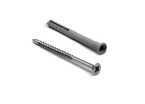 Self-tapping screw with dowel.