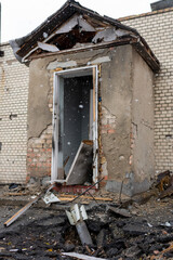 Fototapeta na wymiar Photography to theme war destroyed Ukraine it russian troops