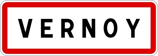 Panneau entrée ville agglomération Vernoy / Town entrance sign Vernoy