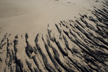 magma volcanic lava in sand