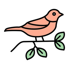 Bird on branch Icon