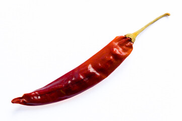Isolated dry red chilli on white background