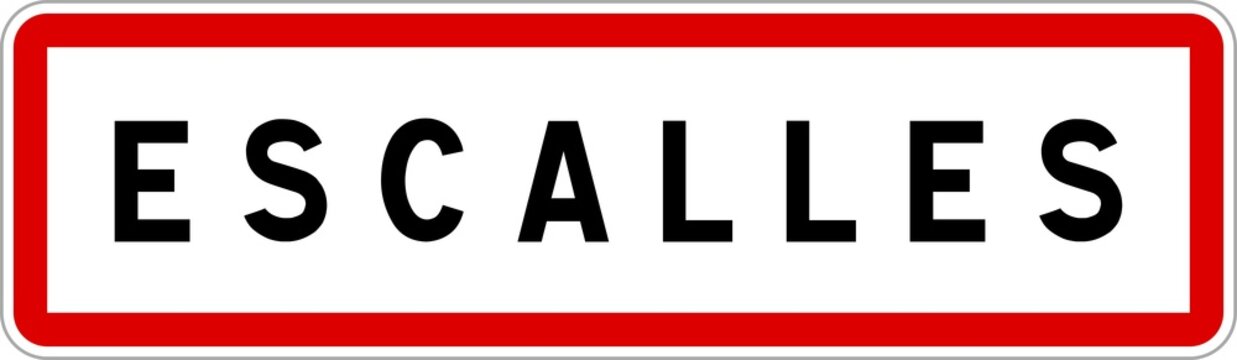 Panneau entr&eacute;e ville agglom&eacute;ration Escalles / Town entrance sign Escalles