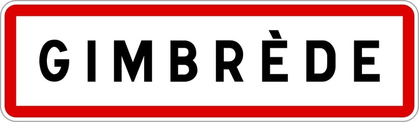 Panneau entrée ville agglomération Gimbrède / Town entrance sign Gimbrède