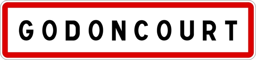 Panneau entrée ville agglomération Godoncourt / Town entrance sign Godoncourt