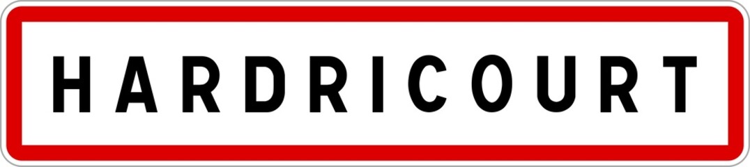 Panneau entrée ville agglomération Hardricourt / Town entrance sign Hardricourt