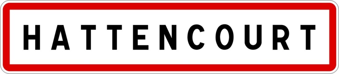 Panneau entrée ville agglomération Hattencourt / Town entrance sign Hattencourt