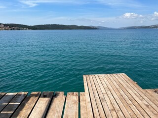 Fototapeta premium wooden pier on the sea