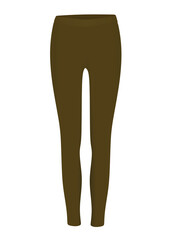 Brown woman leggings. vector illustration
