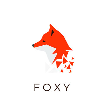 Foxy tech geometric illustration logo