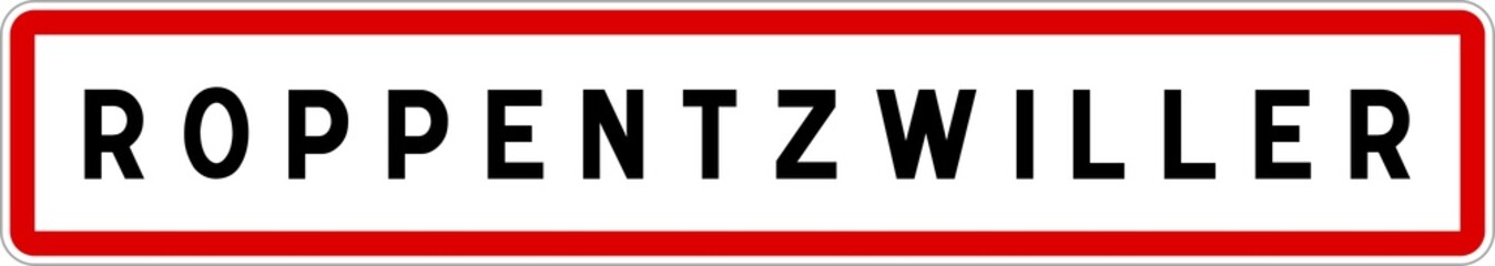 Obraz premium Panneau entrée ville agglomération Roppentzwiller / Town entrance sign Roppentzwiller