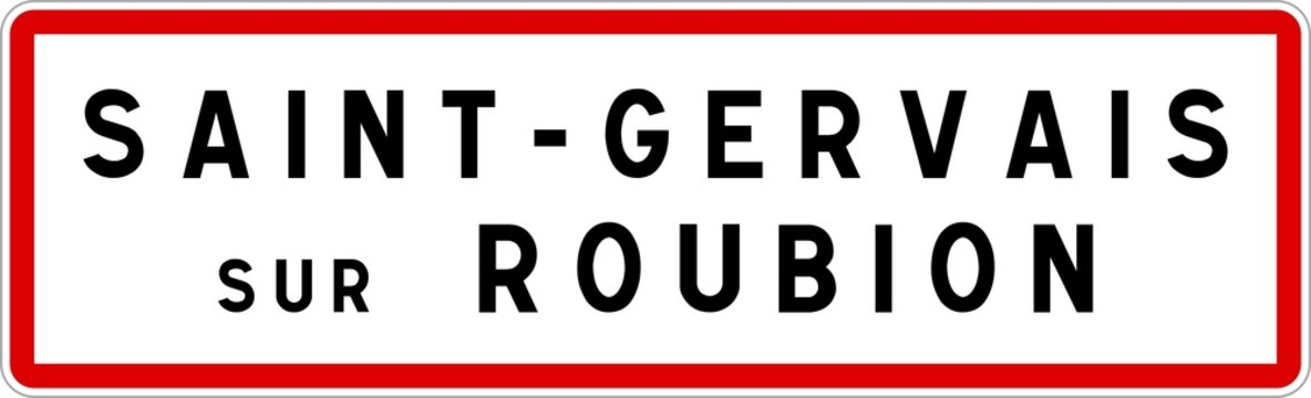 Panneau entr&eacute;e ville agglom&eacute;ration Saint-Gervais-sur-Roubion / Town entrance sign Saint-Gervais-sur-Roubion