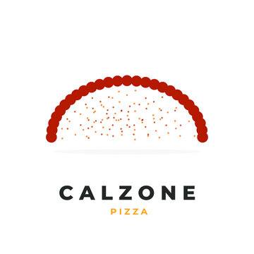 Abstract Calzone Pizza Illustration Logo