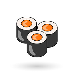 Sushi flat icon. Vector illustration icon for mobile, web and menu design. Street Food concept