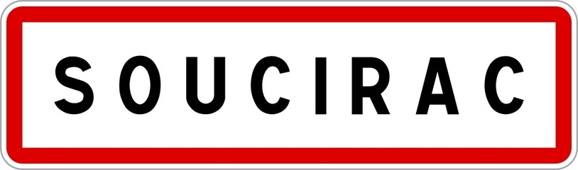 Panneau entrée ville agglomération Soucirac / Town entrance sign Soucirac