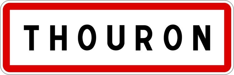 Panneau entrée ville agglomération Thouron / Town entrance sign Thouron