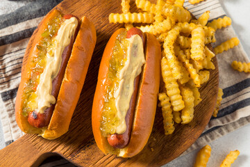 Homemade Gourmet Hot Dogs with Mustard