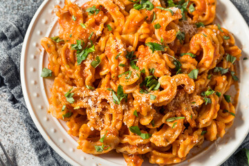 Homemade Italian Cascatelli Pasta with Tomato Sauce