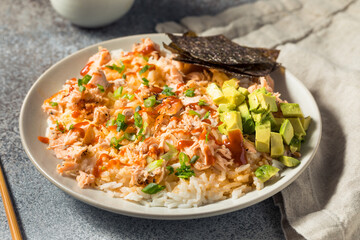 Healthy Trendy Homemade Salmon Rice Bowl