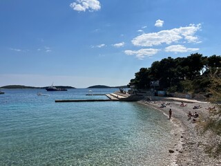 Fototapeta na wymiar Bonj Beach in Hvar Town, Croatia