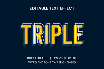 Triple premium template editable text effect