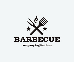 BBQ and Grill logo design template. Barbecue logo design.
