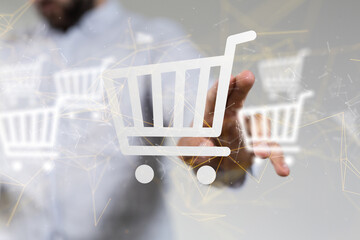 Shopping Cart Flat Design E-Commerce Icon