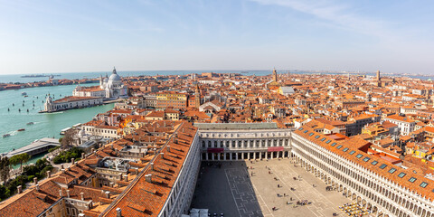 Venice Piazza San Marco Square from above overview travel traveling holidays vacation town panorama...