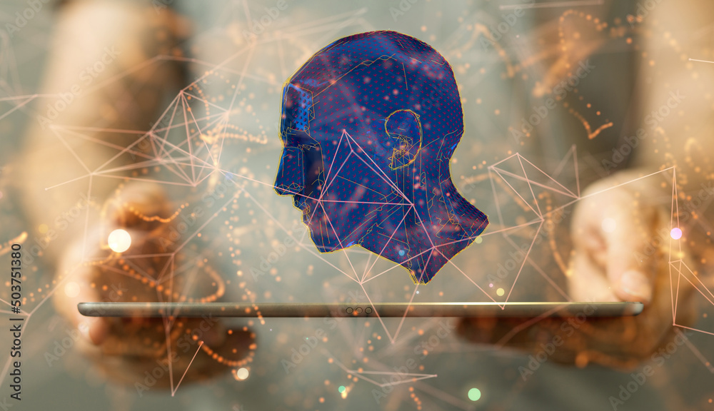Poster Human head with network plexus structure