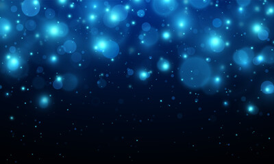 Blue bokeh blurred light. Abstract background with bokeh effect. Magic concept.