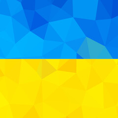 Triangular background. Blue and yellow colors. Vector graphics. Ukrainian symbols - the flag. Triangular background. Blue and yellow colors. Vector graphics. Ukrainian symbols - the flag.