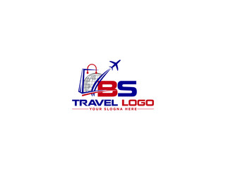 Letter BS Logo Image, Creative Bs sb Logo Letter Icon Design For Travel Company