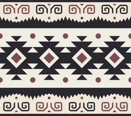 Foto op Canvas Tribal Seamless Pattern. Ethnic Geometric Vector Background. Aztec or Inca Style © simeonvd