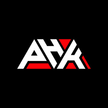 PHK triangle letter logo design with triangle shape. PHK triangle logo design monogram. PHK triangle vector logo template with red color. PHK triangular logo Simple, Elegant, and Luxurious Logo...
