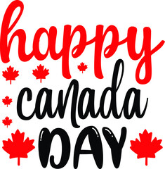 Canada Day vector illustration - red Happy Canada Day typography tshirt design, Canada maple leaf, July 1st greeting vector