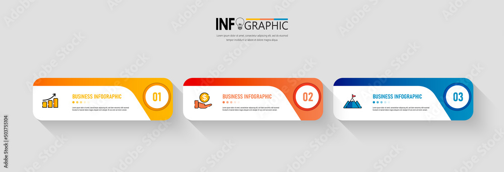 Aufkleber presentation business infographic template vector.