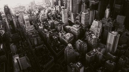 Black and white footage of New York city
