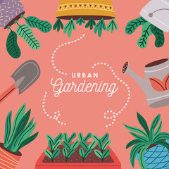 gardening plants and tools
