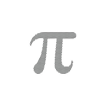 Pi symbol design. Pi symbol of doted texture