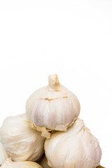 Garlic on white background