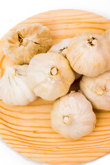 Garlic on white background
