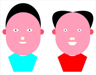 Couple Avatar man and woman vector design illustration, with old hair style