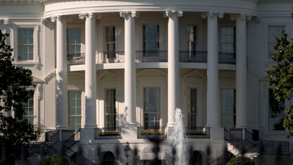Extreme closeup of the oval office part of the presidents White House in Washington DC during...
