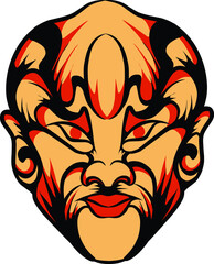 vector Japanese kabuki masks that are good for use for large events and branding stickers and others
