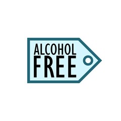Alcohol free label icon sign isolated on white background