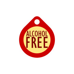 Alcohol free label icon sign isolated on white background