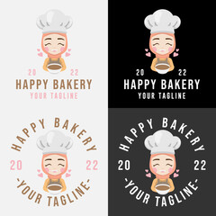 chef kitchen logo for food restaurant and cafe template