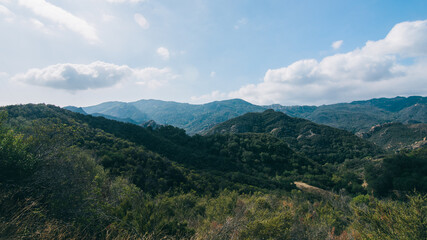 View of Malibu Canyon and Malibu Creek State Park from Mulholland Highway