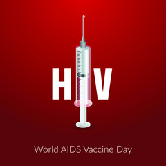 World AIDS Vaccine Day logo typography concept design, 18th May. vector illustration, HIV