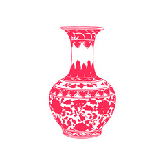 red vase isolated on white